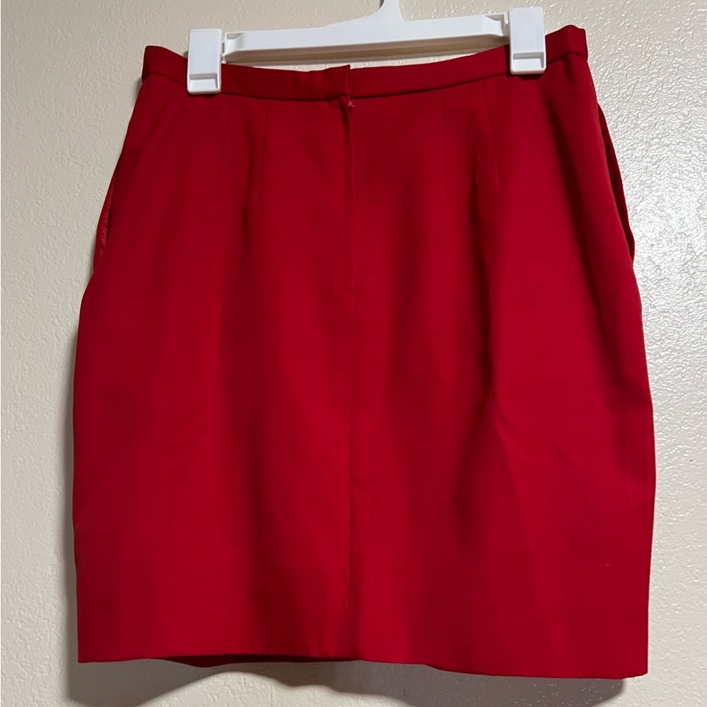 Liz Elana Womens Size 10 Straight Pencil Red 100% Wool